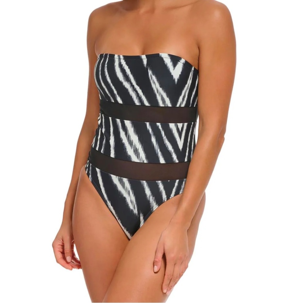 NWT DKNY Zebra Print One Piece Swimsuit Size 12